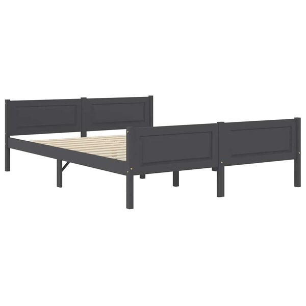 vidaXL Estructura de cama sin colchón madera de pino gris 120x200 cm