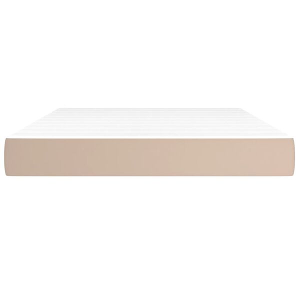 vidaXL Colch&oacute;n de muelles ensacados firmeza media cuero sint&eacute;tico 140x200x20 cm