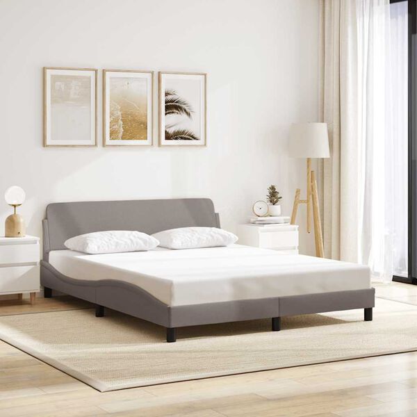vidaXL Estructura de cama Dover tela gris taupe 160x200 cm