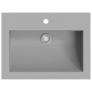 vidaXL Lavabo de granito gris 600x450x120 mm
