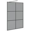 vidaXL Pared de Ducha Walk-in Negro 140 x 195 cm vidrio templado