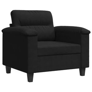 vidaXL Sill&oacute;n de tela de microfibra negro 60 cm