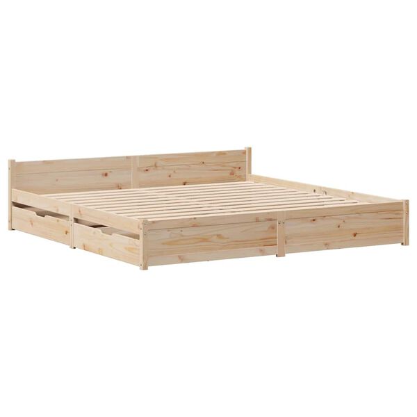 vidaXL Estructura de cama sin colch&oacute;n madera maciza de pino 200x200 cm