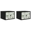 vidaXL Mesita de noche de pared GOTHA 2 uds. Roble Negro