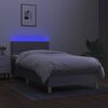 vidaXL Cama box spring colch&oacute;n y luces LED tela gris claro 90x200 cm