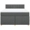 vidaXL Cama box spring con colch&oacute;n tela gris oscuro 140x190 cm