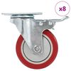 vidaXL Ruedas giratorias 8 piezas 100 mm