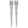 vidaXL Picas de tierra 2 uds acero galvanizado plateado 12x12x89 cm