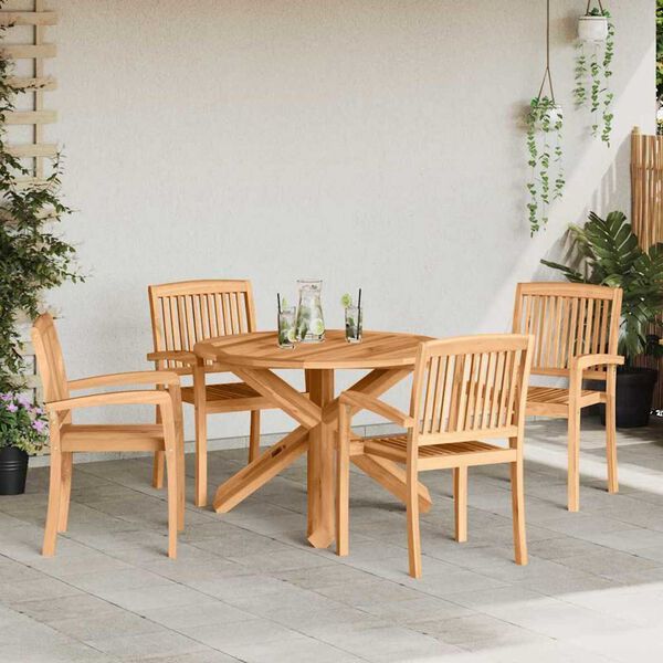 vidaXL Conjunto de Comedor de Jardín 3 pcs Marrón