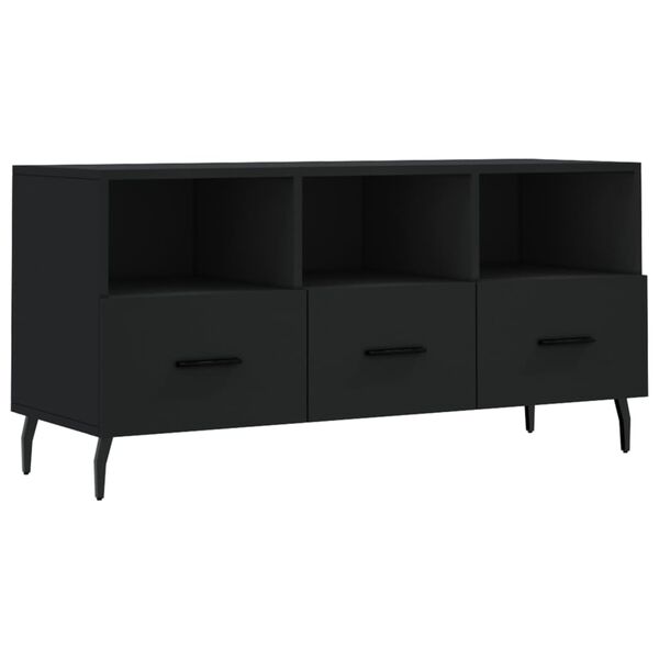 vidaXL Mueble de TV madera de ingenier&iacute;a negro 102x36x50 cm