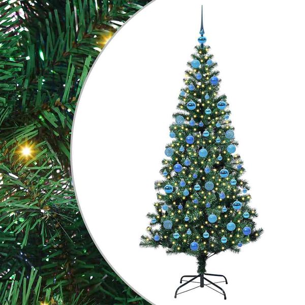 vidaXL &Aacute;rbol de Navidad Artificial Preiluminado Verde 180 cm PVC
