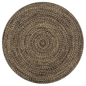 vidaXL Alfombra hecha a mano de yute negra y natural 150 cm