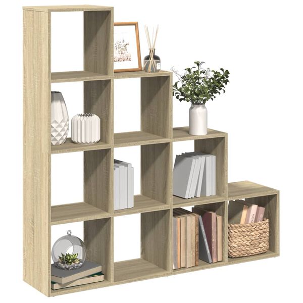 vidaXL Librer&iacute;a divisora 4 niveles madera Sonoma 131,5x29x131,5 cm