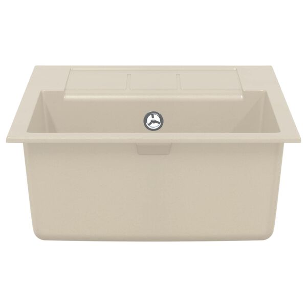 vidaXL Lavabo Beige 620 x 500 mm 80% Cuarzo y 20% Resina