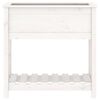 vidaXL Jardinera con estante madera maciza pino blanco 82,5x34,5x81 cm