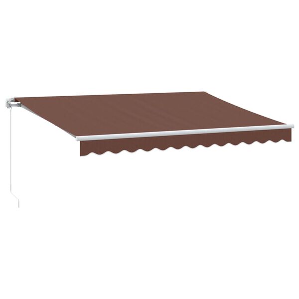vidaXL Toldo retr&aacute;ctil manual con luz LED marr&oacute;n 350x250 cm