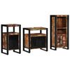 vidaXL Juego de muebles de ba&ntilde;o 3 uds. Multicolor y negro