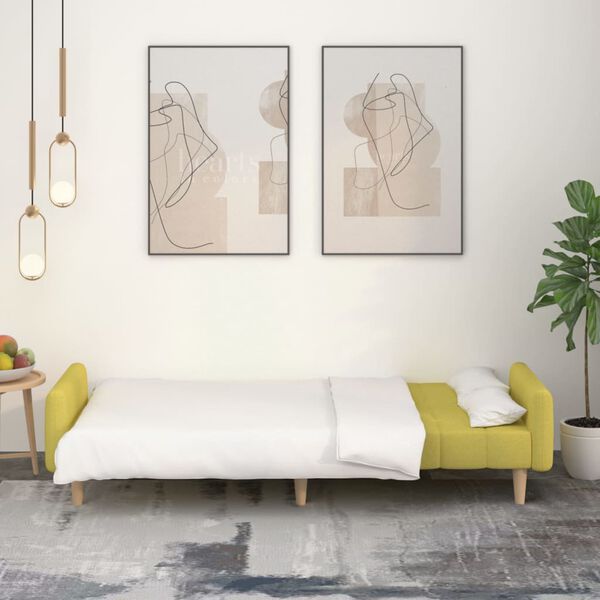 vidaXL Sof&aacute; cama de 2 plazas tela verde