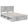 vidaXL Estructura de cama con cabecera Gris concreto 135 x 190 cm