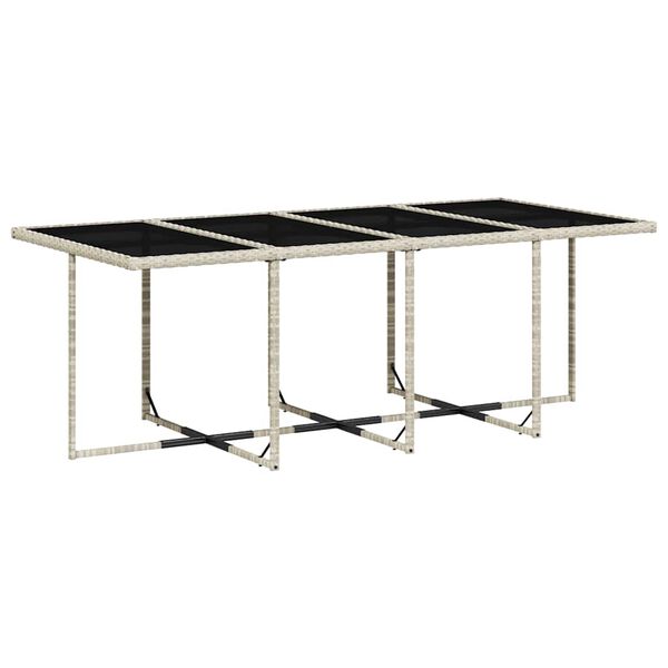 vidaXL Set comedor de jard&iacute;n 9 pzas cojines rat&aacute;n sint&eacute;tico gris claro
