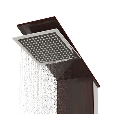 vidaXL Sistema de panel de ducha vidrio marrón