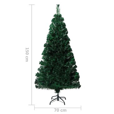 vidaXL Árbol de Navidad artificial y soporte fibra óptica verde 150 cm