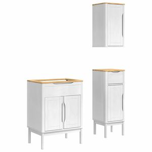 vidaXL Juego de muebles de ba&ntilde;o FLORO 3 pcs Madera de Pino Macizo