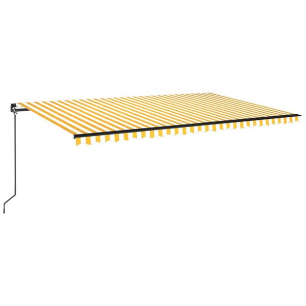 vidaXL Toldo retráctil manual amarillo y blanco 500x350 cm
