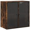 vidaXL Mueble de pared puertas de vidrio roble ahumado 68x37x68,5 cm