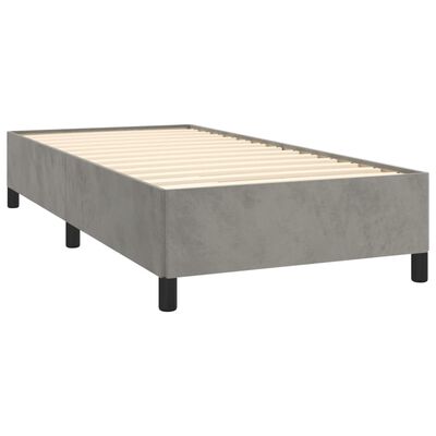 vidaXL Estructura de cama de terciopelo gris claro 90x190 cm