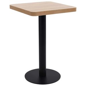 vidaXL Mesa de bistr&oacute; MDF marr&oacute;n claro 50x50 cm
