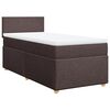 vidaXL Cama box spring con colch&oacute;n tela marr&oacute;n oscuro 90x190 cm