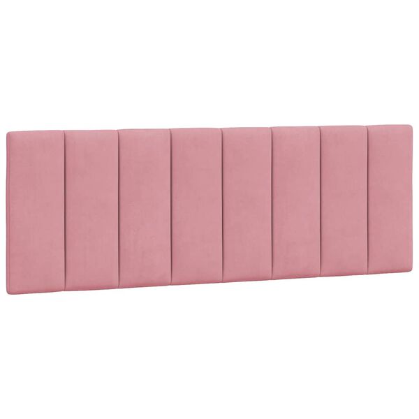 vidaXL Cabecero de cama acolchado Hanko terciopelo rosa 140 cm