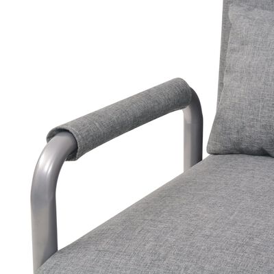 vidaXL Silla giratoria y sofá cama tela gris claro