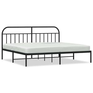 vidaXL Estructura cama sin colch&oacute;n con cabecero metal negro 200x200 cm