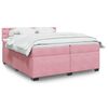 vidaXL Cama box spring con colch&oacute;n terciopelo rosa 200x200 cm