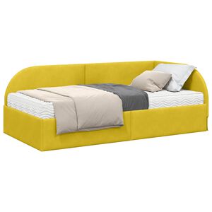 vidaXL Estructura de Cama Esquina con Colch&oacute;n 2 uds. Amarillo