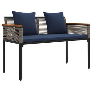 vidaXL Banco de exterior 2 -Seater 117 x 54 x 74.5 cm rat&aacute;n sint&eacute;tico