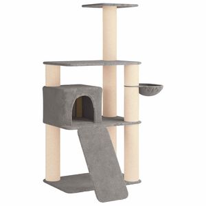 vidaXL &Aacute;rbol para gatos con postes de sisal Gris Claro 173 cm