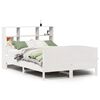 vidaXL Cama con estanter&iacute;a sin colch&oacute;n madera maciza blanca 120x190 cm
