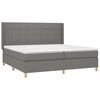 vidaXL Cama box spring con colch&oacute;n tela gris oscuro 200x200 cm