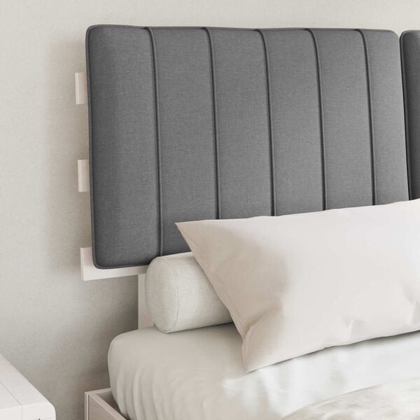vidaXL Estructura de Cama con Cabecera Tapizada Gris Claro