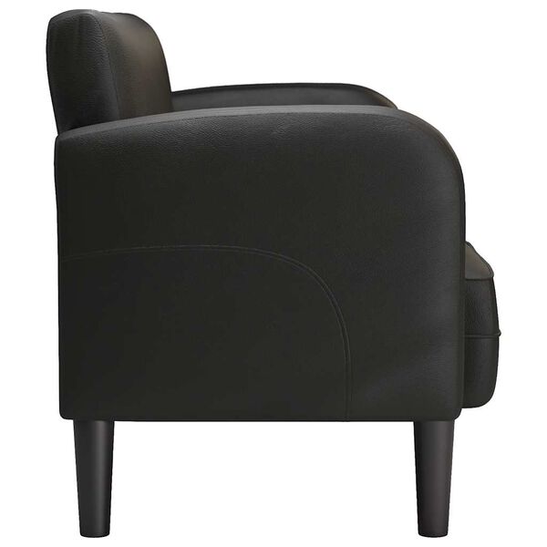 vidaXL Sof&aacute; Loveseat de cuero sint&eacute;tica color negro de 110 cm