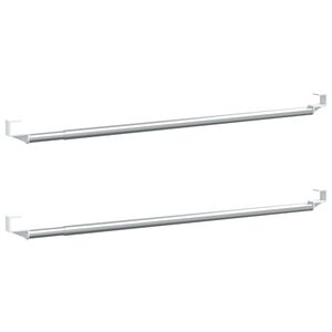 vidaXL Rieles de cortina 2 uds aluminio blanco y plateado 40-60 cm