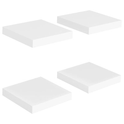 vidaXL Estantes flotantes de pared 4 uds MDF blanco 23x23,5x3,8 cm