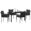 vidaXL Conjunto de Comedor de Jard&iacute;n 5 pcs Negro y Gris