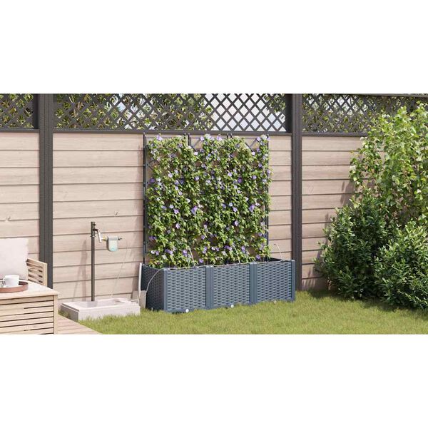 vidaXL Macetero de Jard&iacute;n 3 pcs Gris Claro Acero