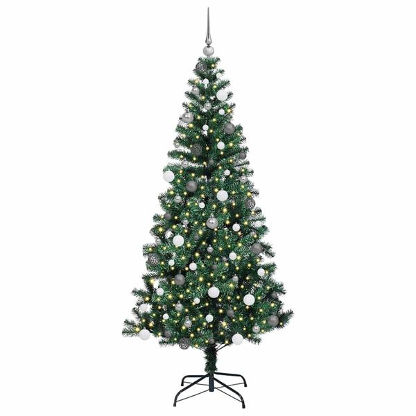 vidaXL &Aacute;rbol de Navidad Artificial Preiluminado Verde 210 cm