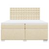 vidaXL Cama box spring con colch&oacute;n tela color crema 200x200 cm