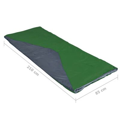 vidaXL Saco de dormir de sobre ligero verde 1100 g 10°C